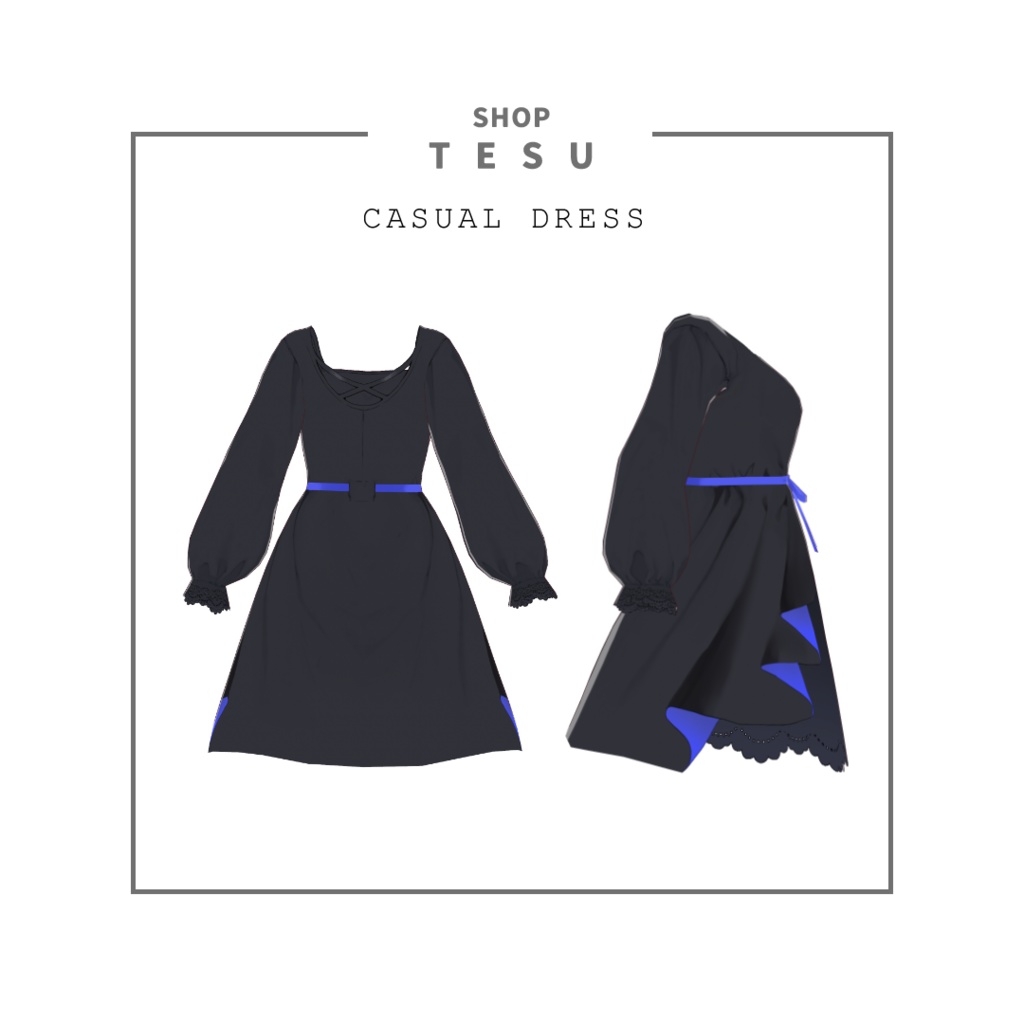 【VRoid】シンプルワンピース+おまけつき