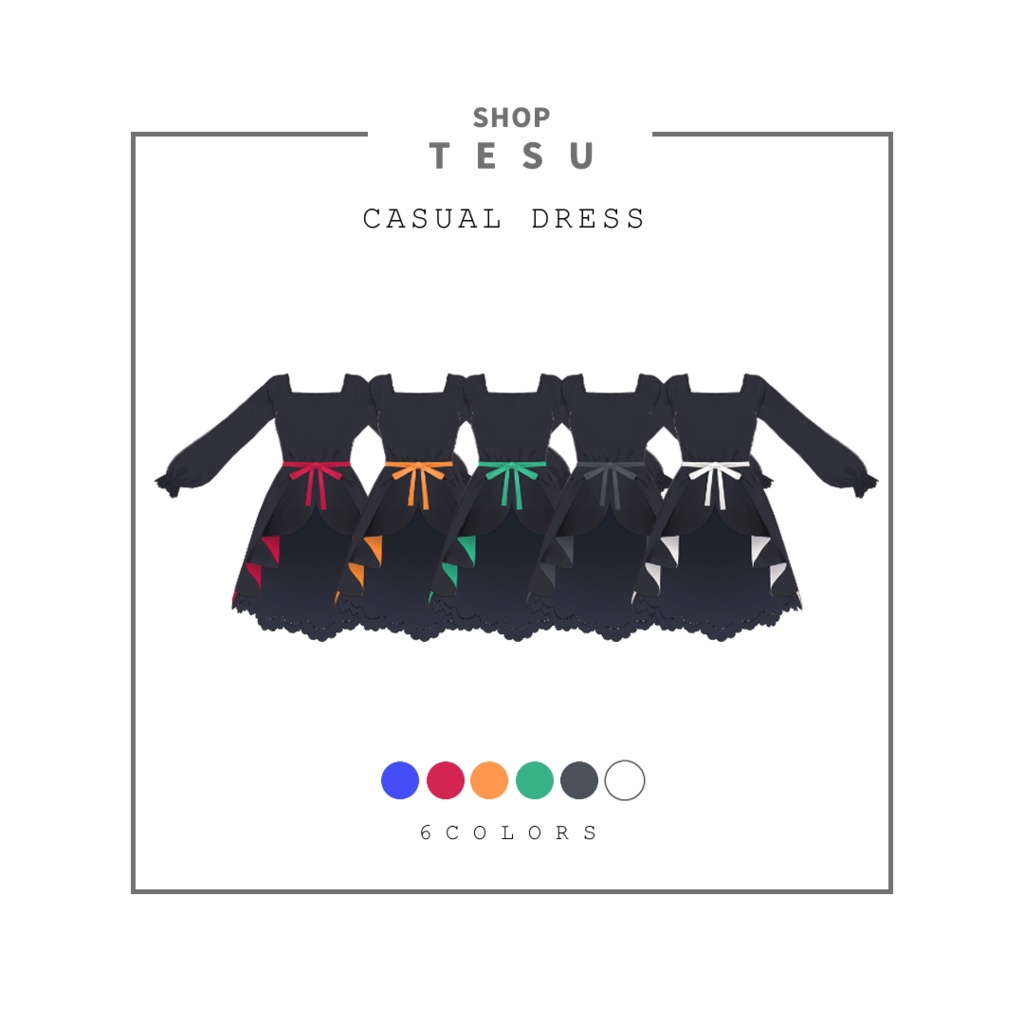 【VRoid】シンプルワンピース+おまけつき