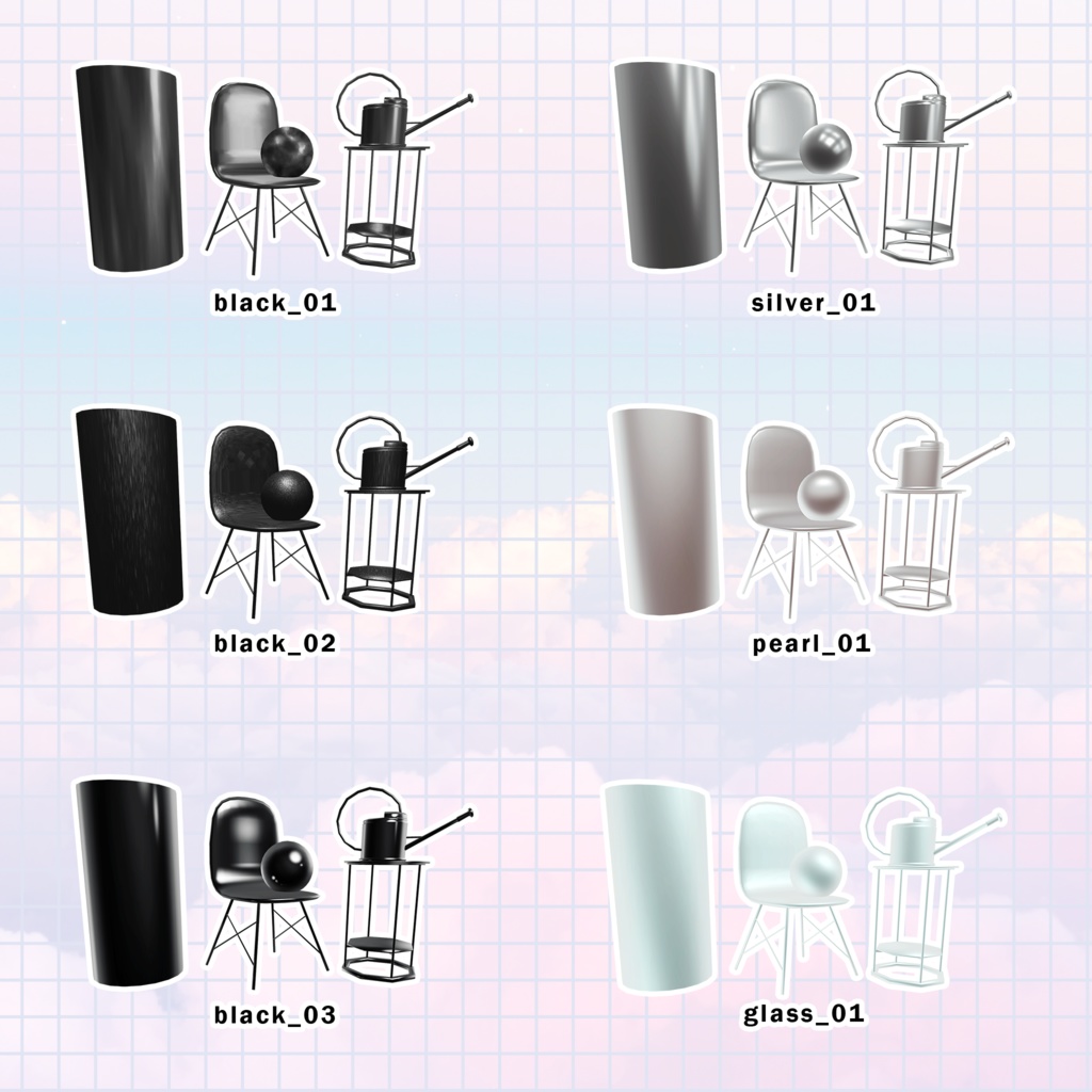 【無料/FREE】 m-musMatcapset-03 ✨商用利用/加工OK✨#m_mus