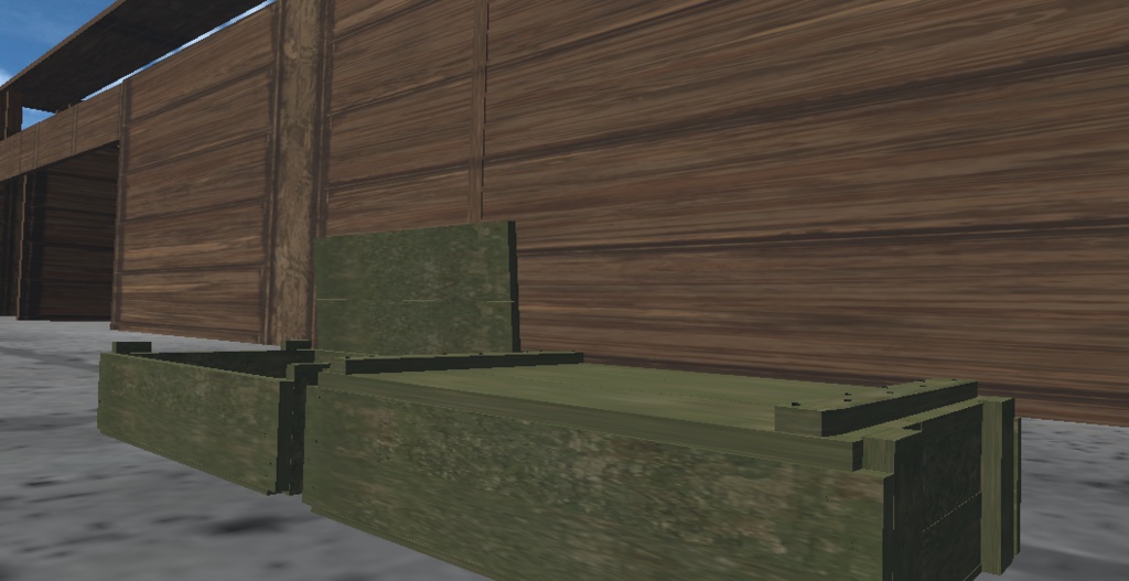 シンプルな弾薬箱(木製)3Dモデル【Unity / VRChat対応】