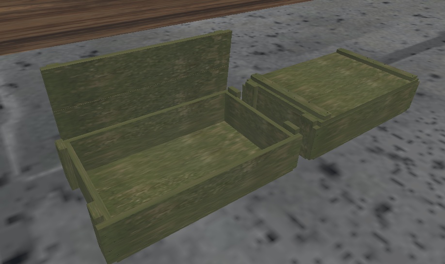  シンプルな弾薬箱（木製）3Dモデル【Unity / VRChat対応】