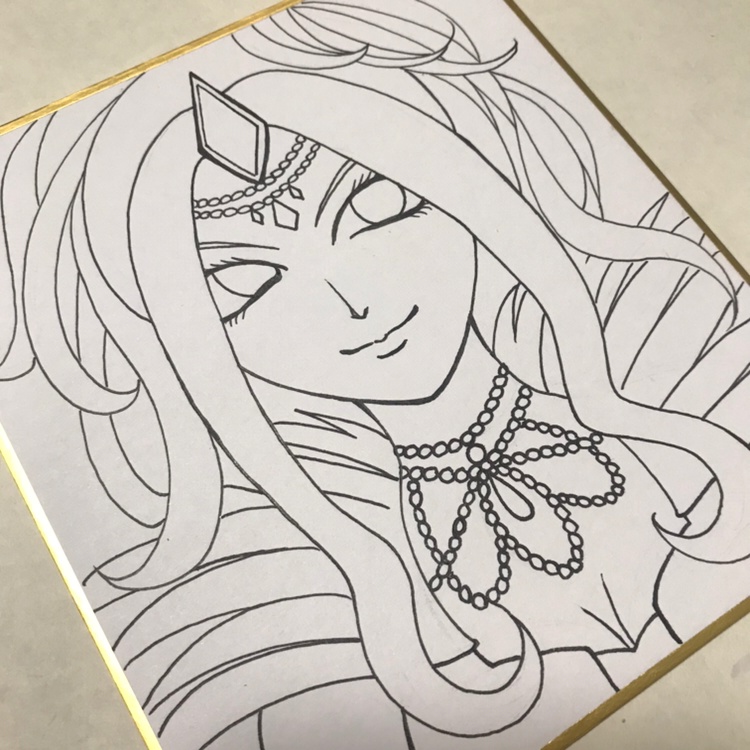 イラストオーダー 色紙 フルカラーコピック