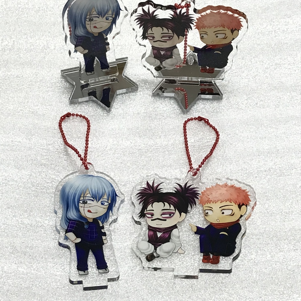 真人と虎杖と脹相のアクスタキーホルダー