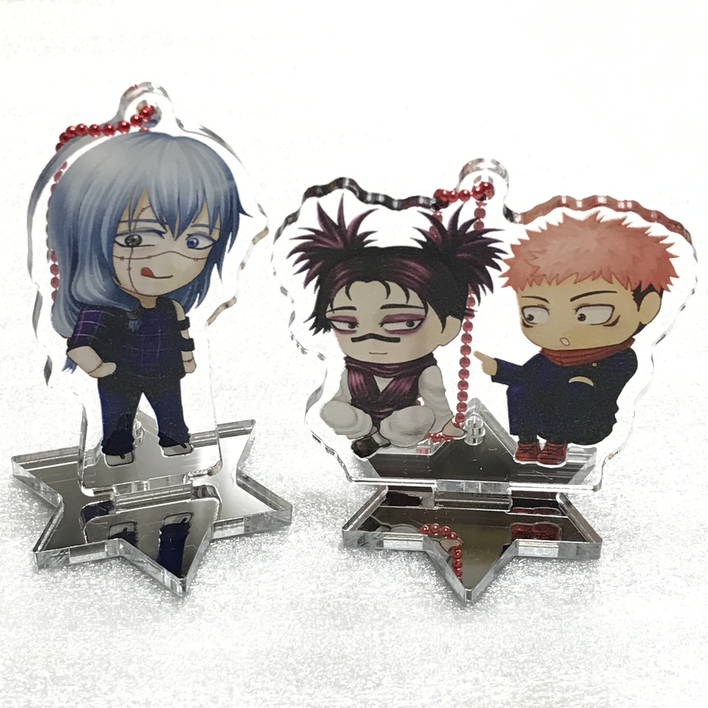 真人と虎杖と脹相のアクスタキーホルダー