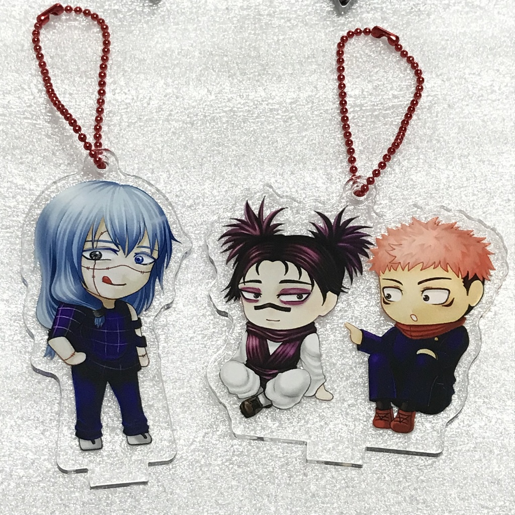 真人と虎杖と脹相のアクスタキーホルダー