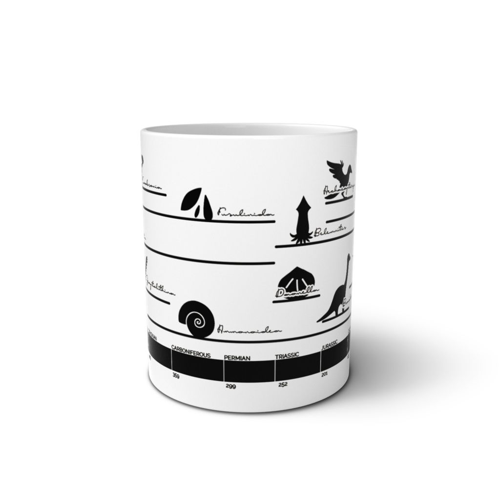 【モノクロ版】示準化石年表マグカップ