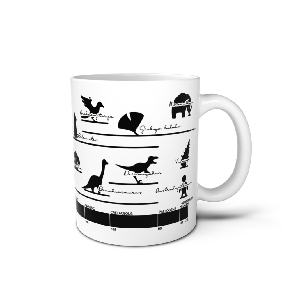 【モノクロ版】示準化石年表マグカップ