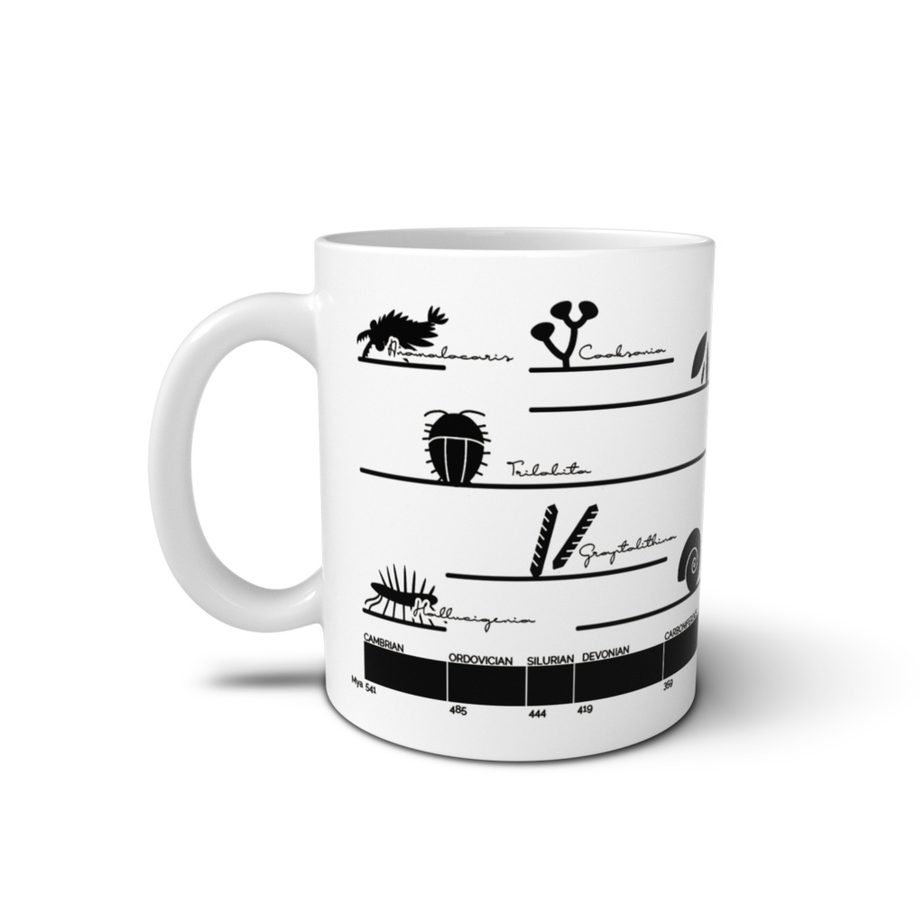 【モノクロ版】示準化石年表マグカップ