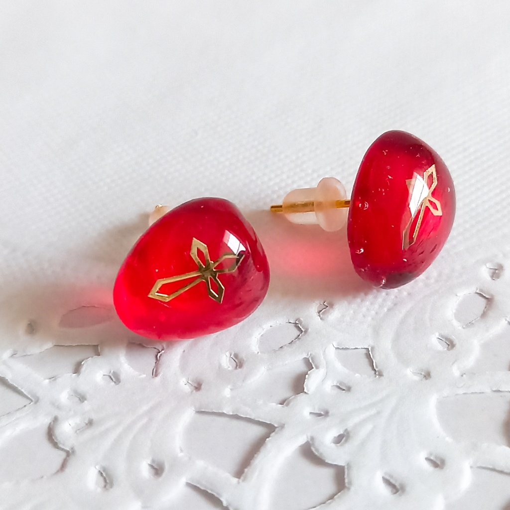 エイジャの赤石 ピアス イヤリング(送料込み)