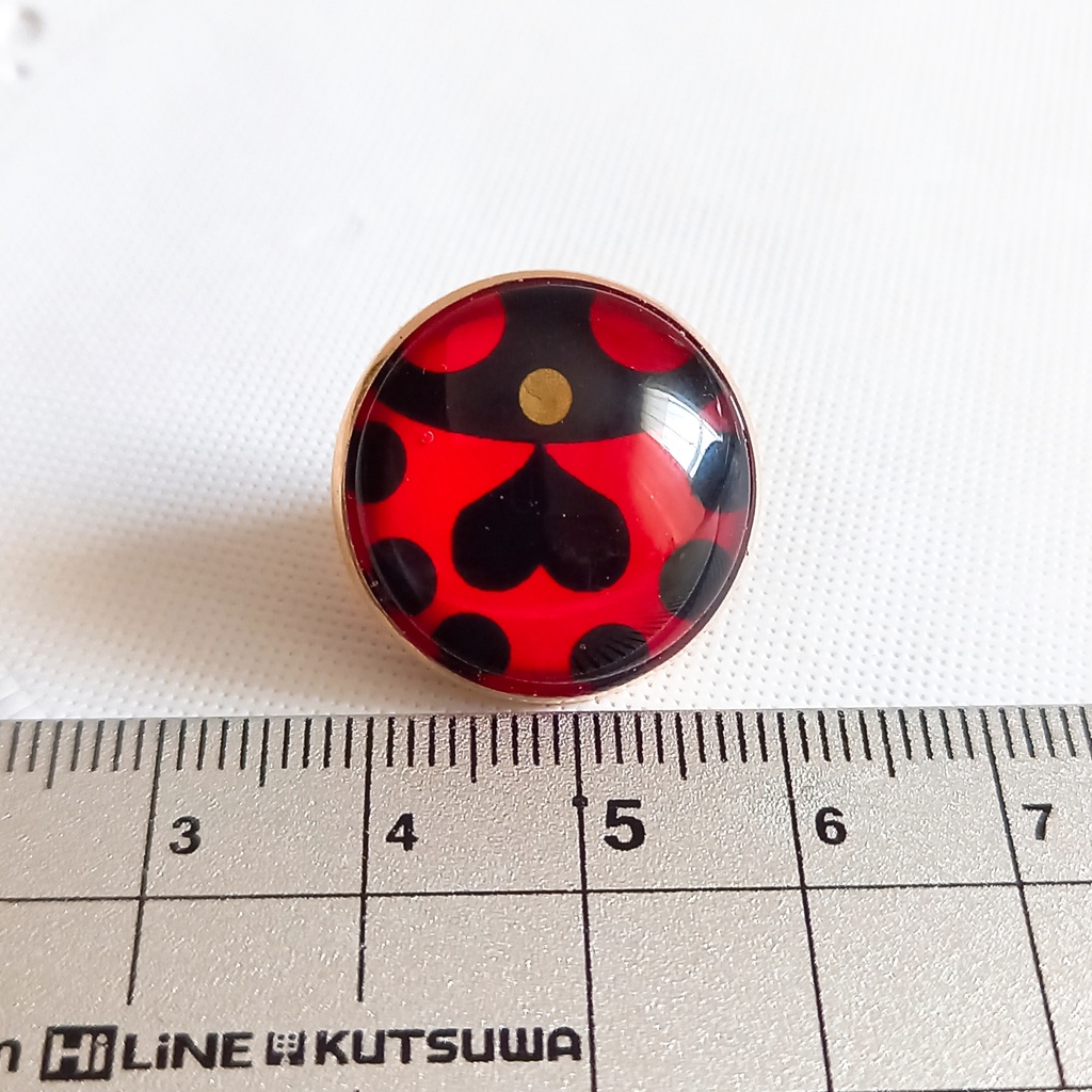てんとう虫(赤色) ピンバッチ リング