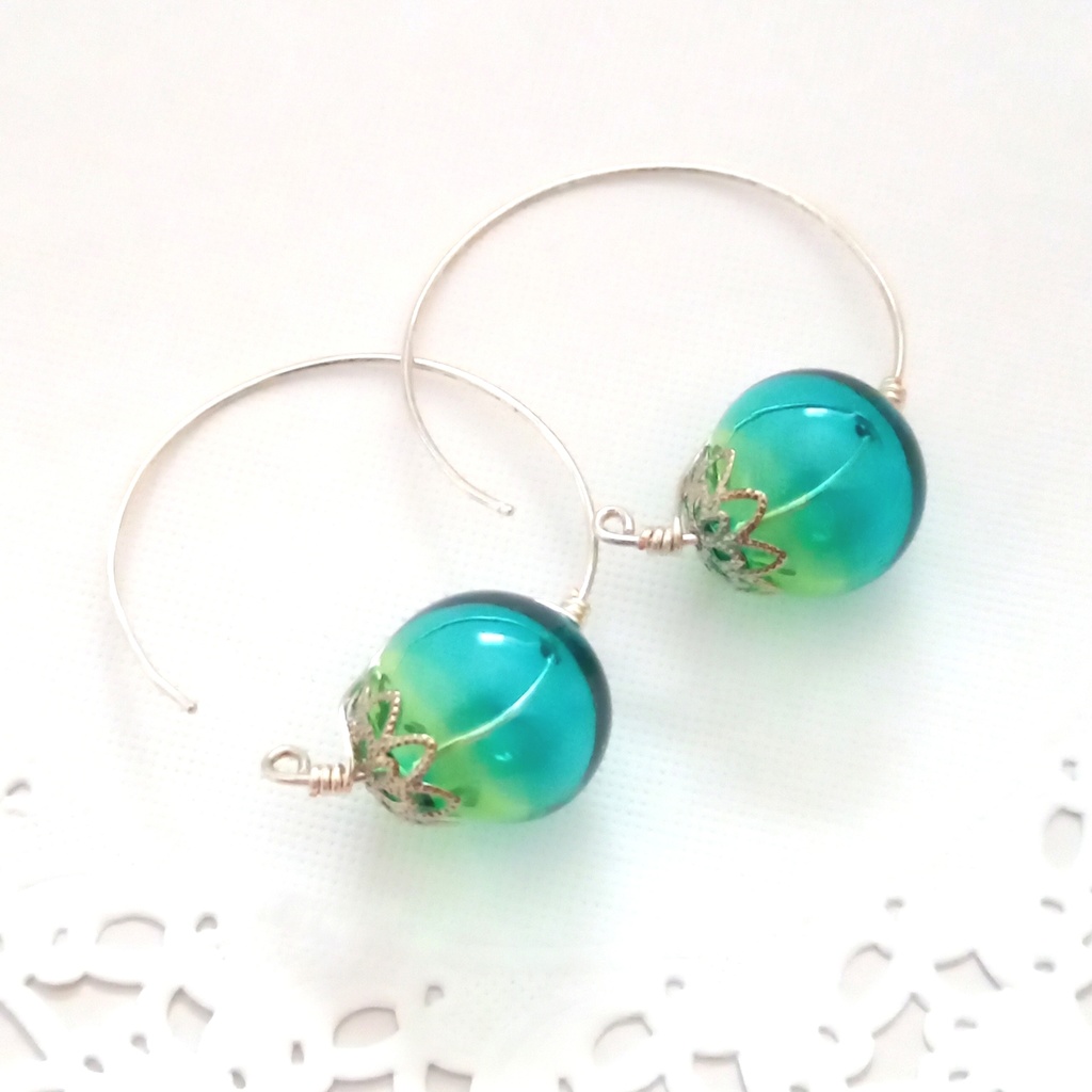 師団の良心　ニンカリ　ガラスのフープピアス　silver925(送料込み)