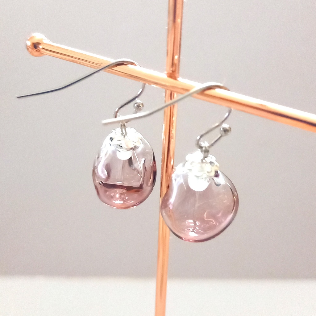 グラデーションガラスのピアス イヤリング(送料込み)