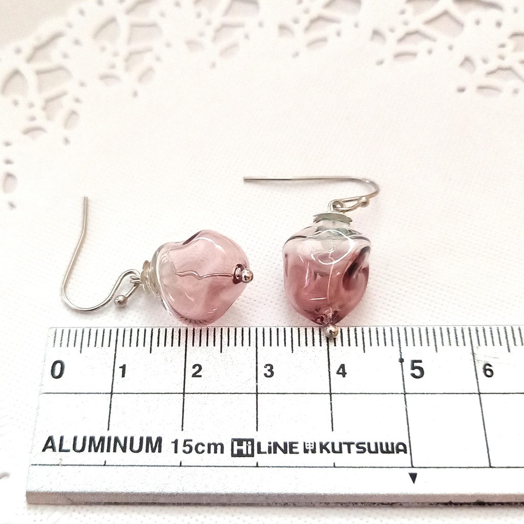 グラデーションガラスのピアス イヤリング(送料込み)