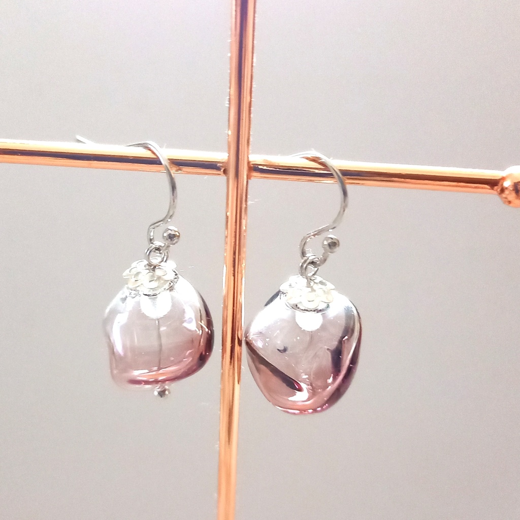 グラデーションガラスのピアス イヤリング(送料込み)