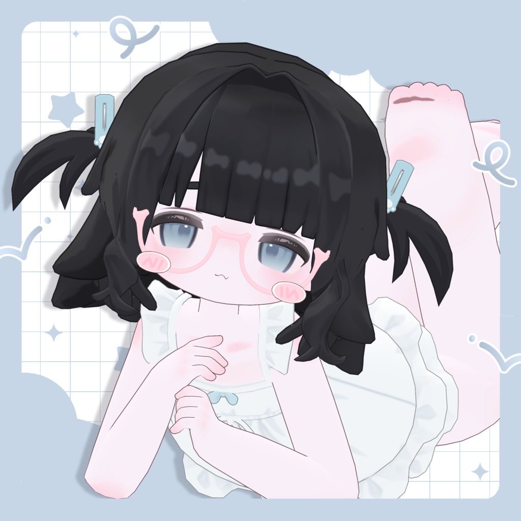 ねこクリップミニツイン&ほっぺセット【キプフェル対応】