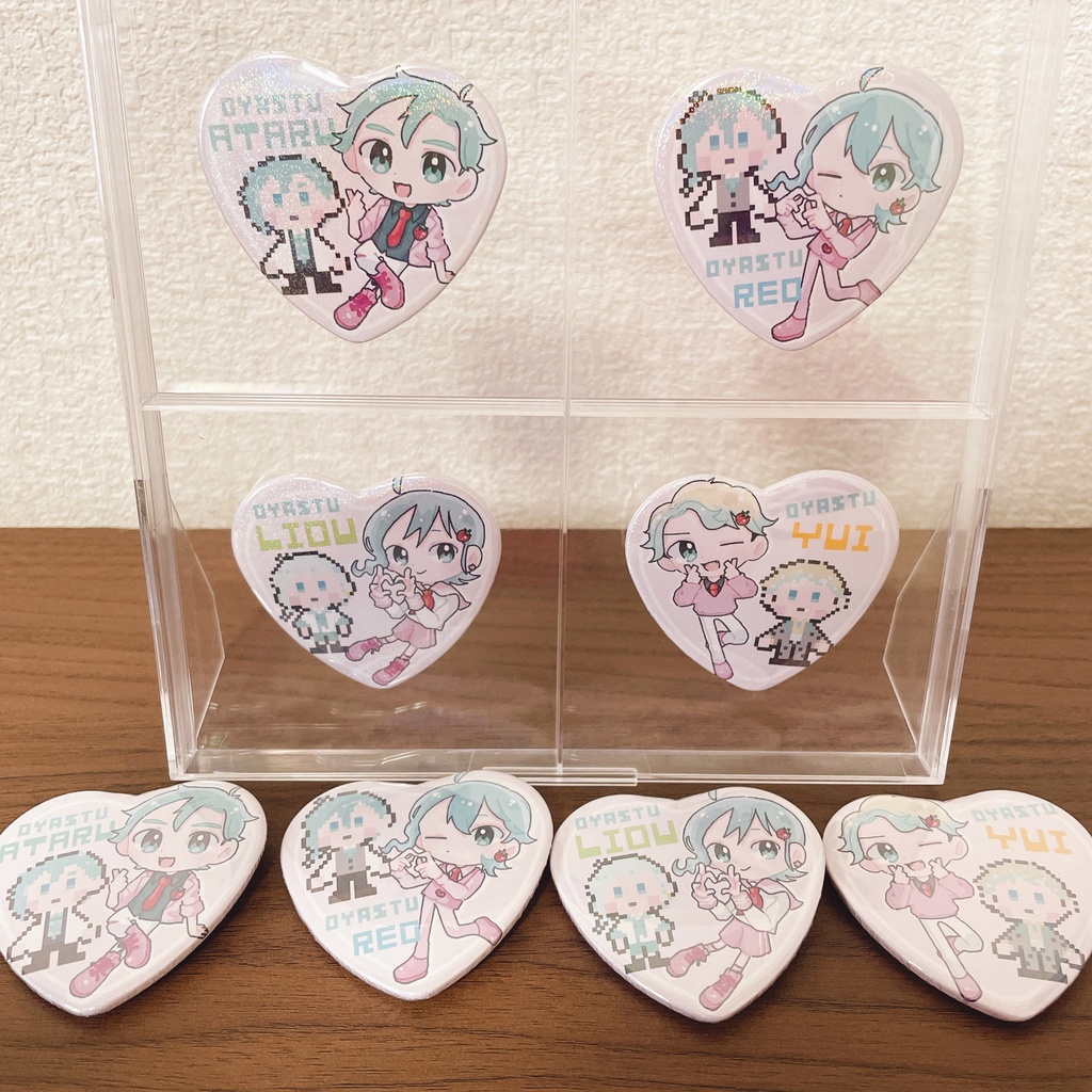 ハート型ホログラム缶バッジ(ゆい)