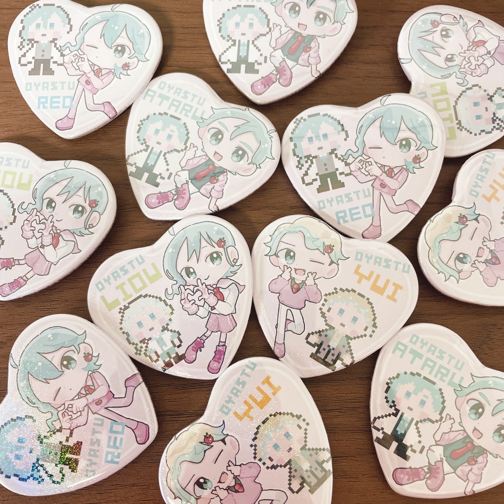 ハート型ホログラム缶バッジ(ゆい)