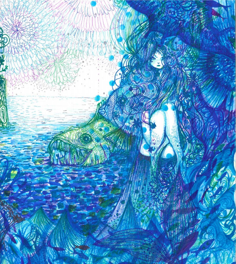 幻想的な人魚姫のコップ