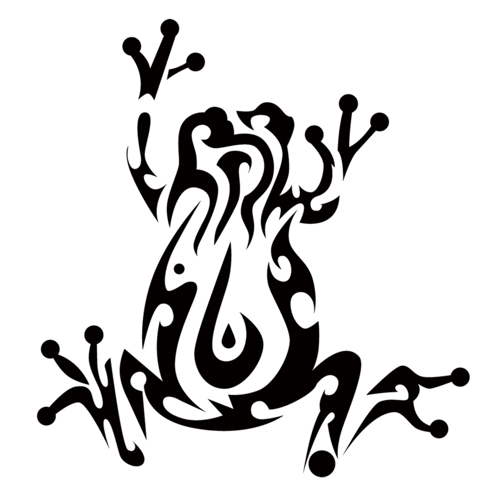 トライバルデザイン-蛙-トートバッグ