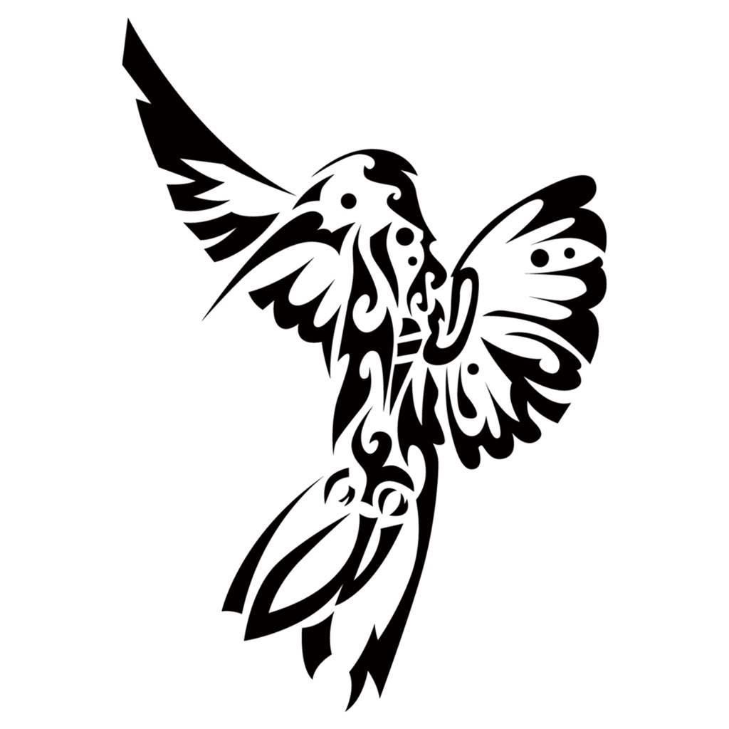 トライバルデザイン-ハチドリ-トートバッグ