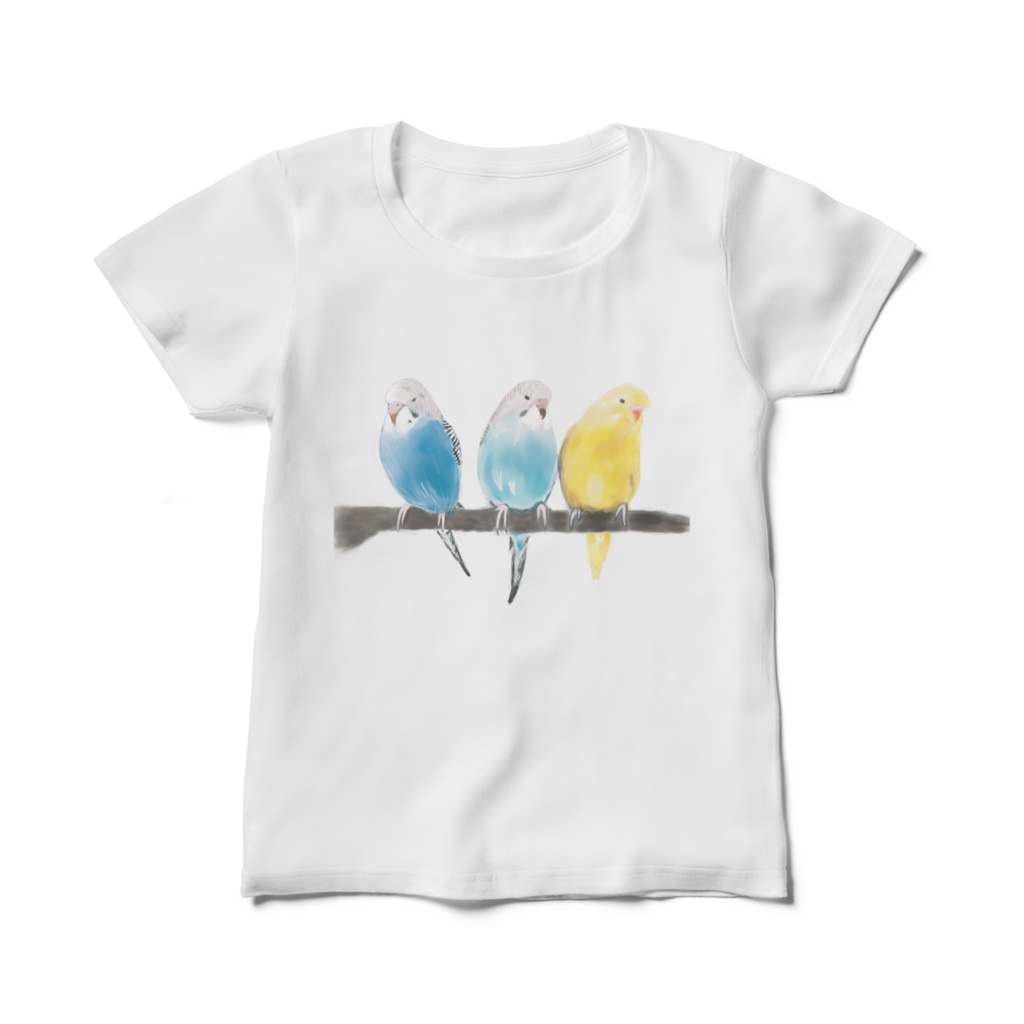 カラフルインコのTシャツ(レディース)