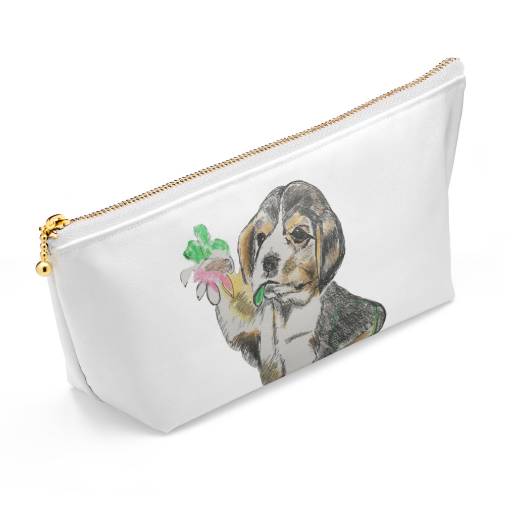 小鳥と子犬のポーチ