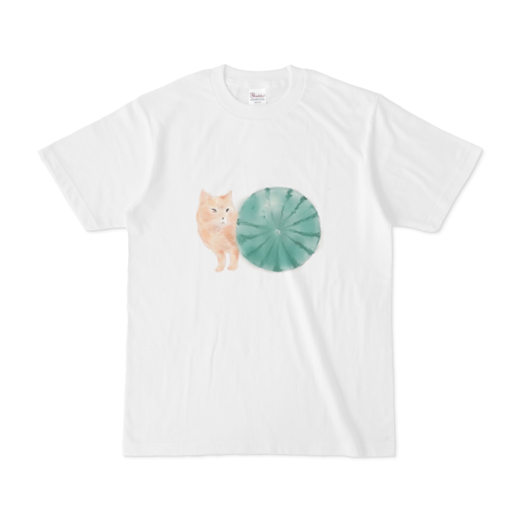猫とスイカのTシャツ