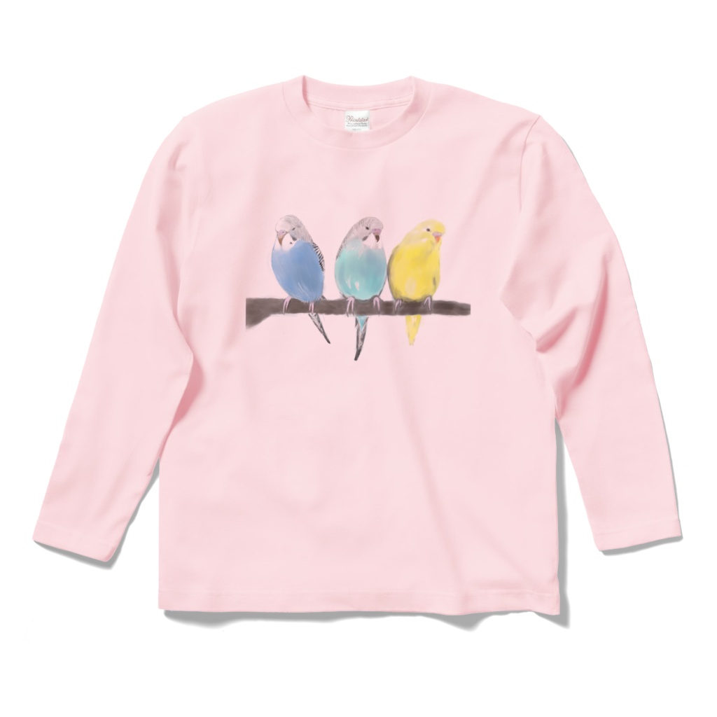 カラフルインコのロングスリーブTシャツ