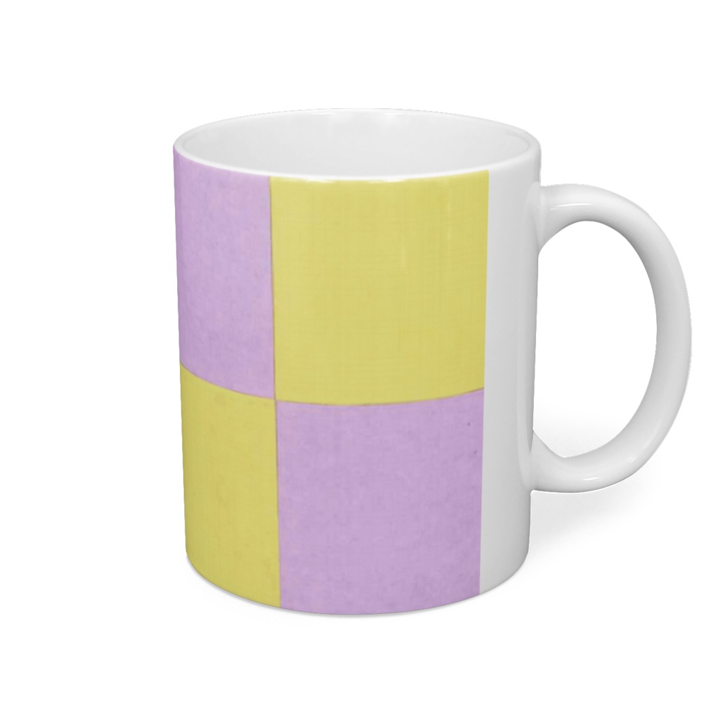 市松模様マグカップ黄桃 