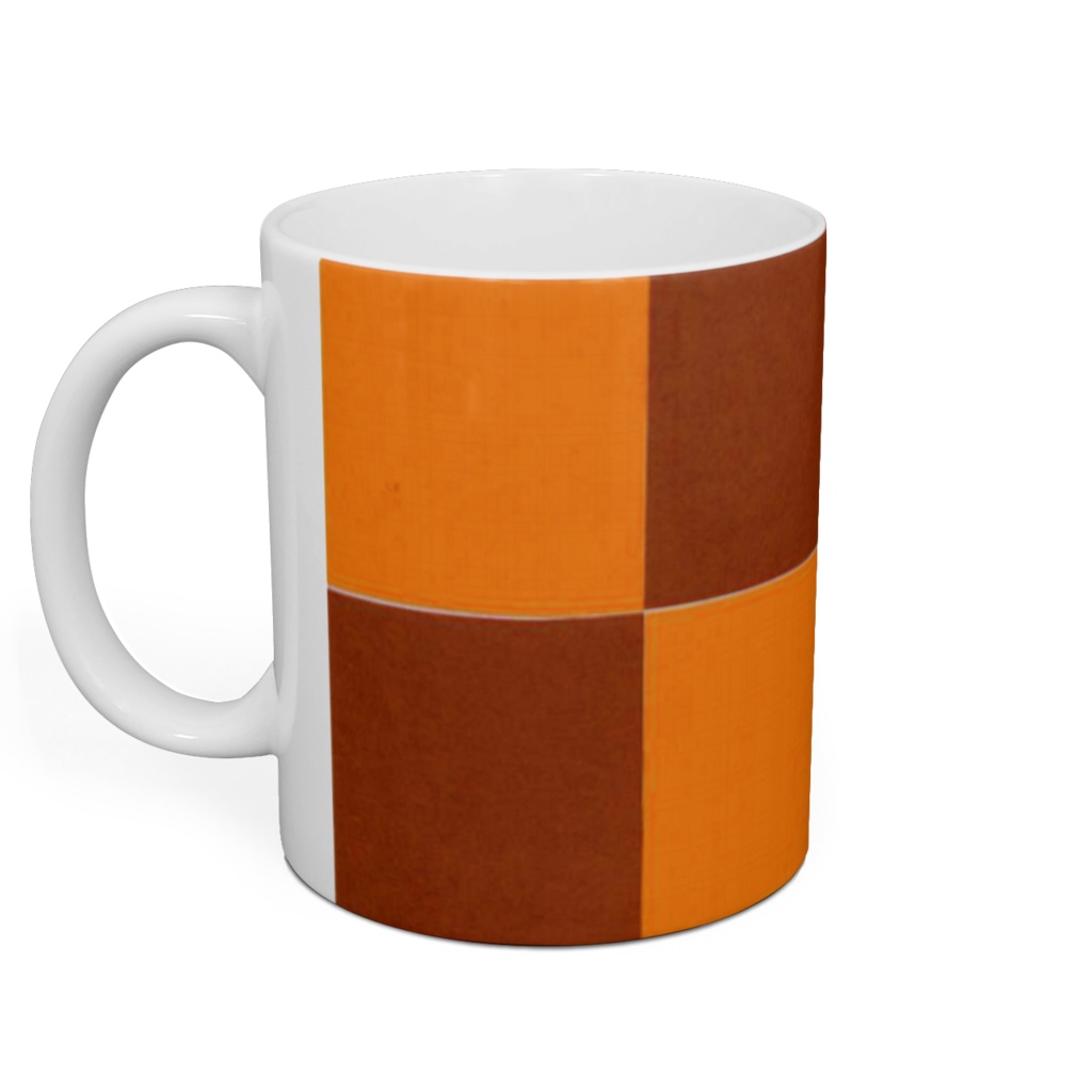 市松模様マグカップ黄茶