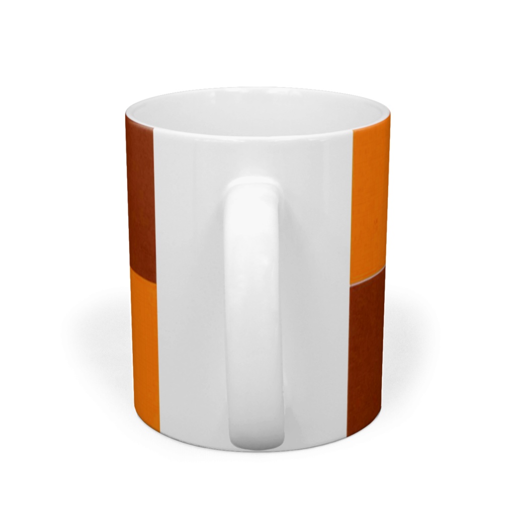 市松模様マグカップ黄茶