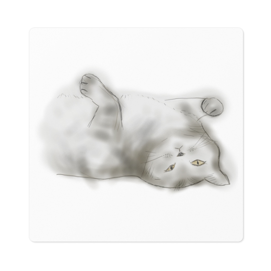 寝る猫のステッカー