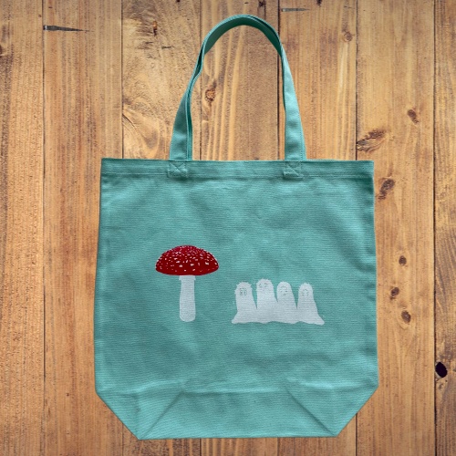 キノコを狙ういきものトート ミント