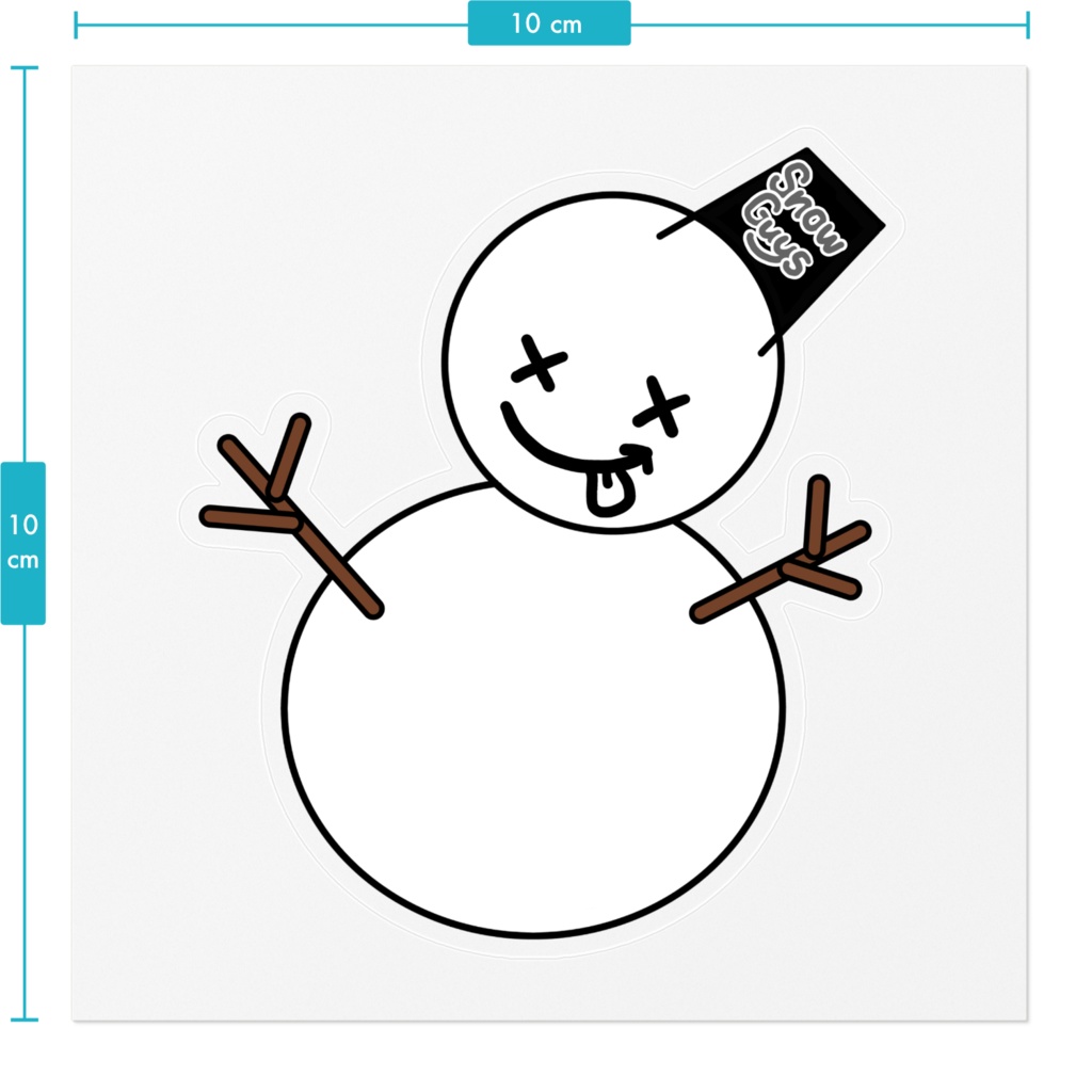 雪だるまステッカー黒