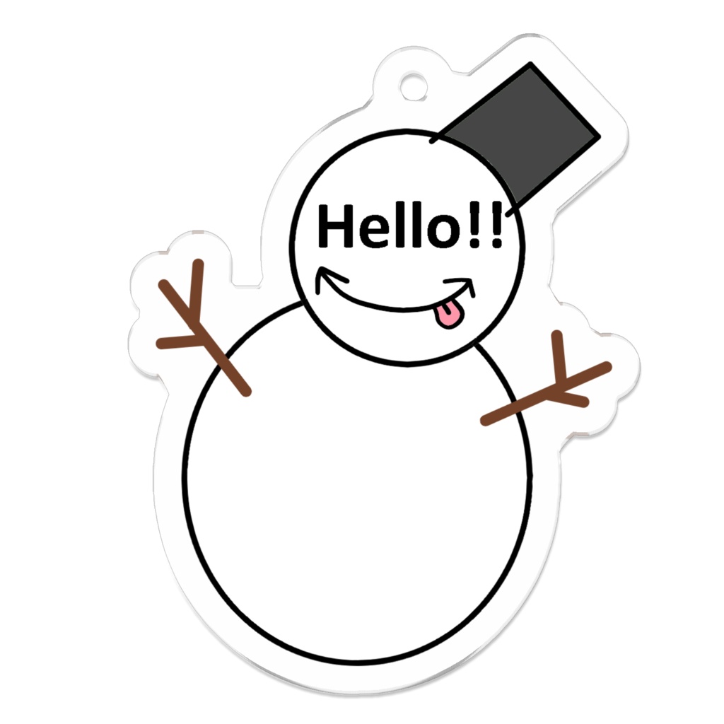 雪だるまアクリルキーホルダー黒