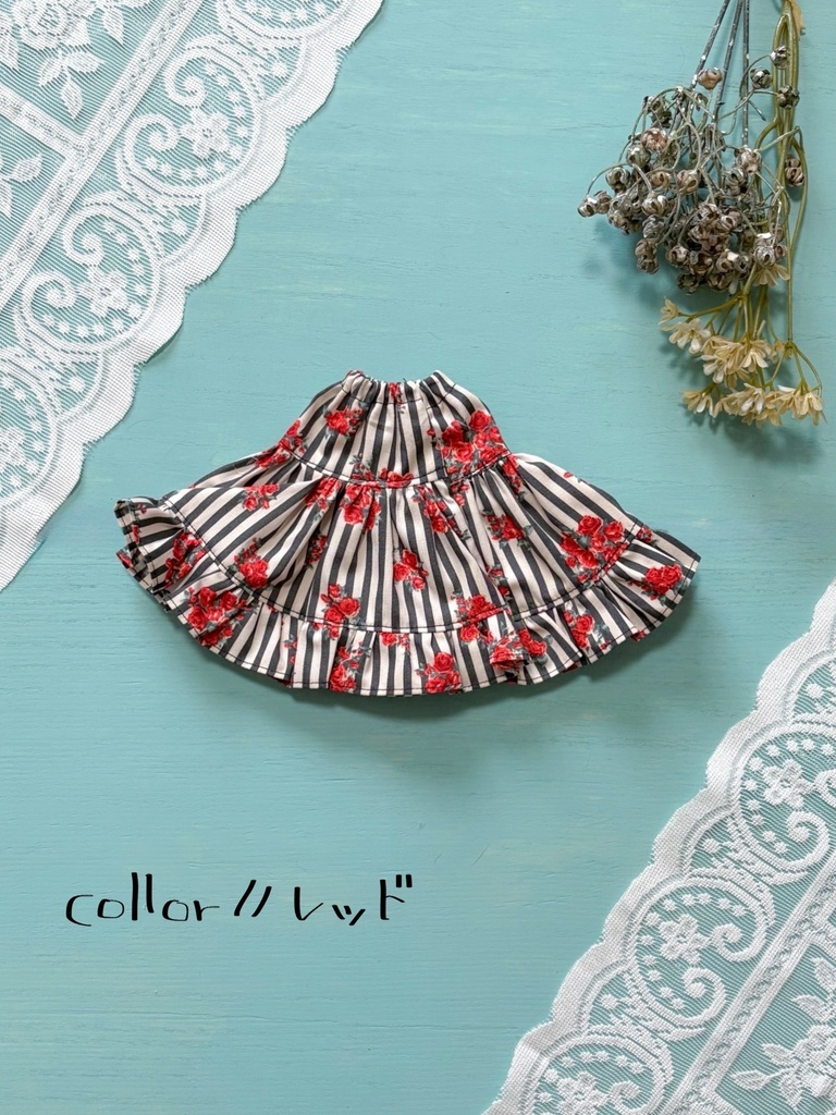 フリルスカート/薔薇
