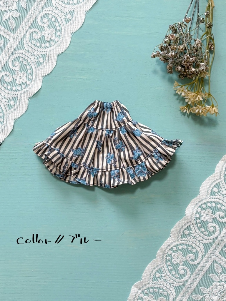 フリルスカート/薔薇