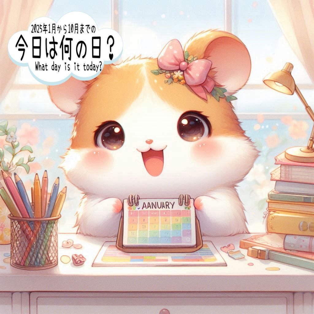 2025年1月から10月までのの「今日は何の日？」＆「おやすみアニマル300枚」