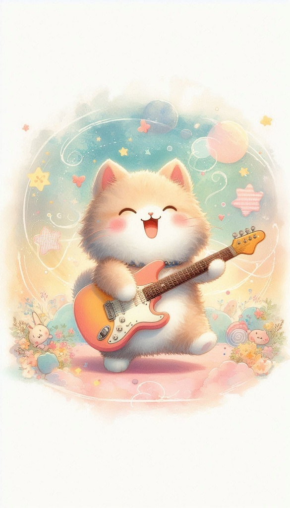 エレキ猫 スマートフォン壁紙