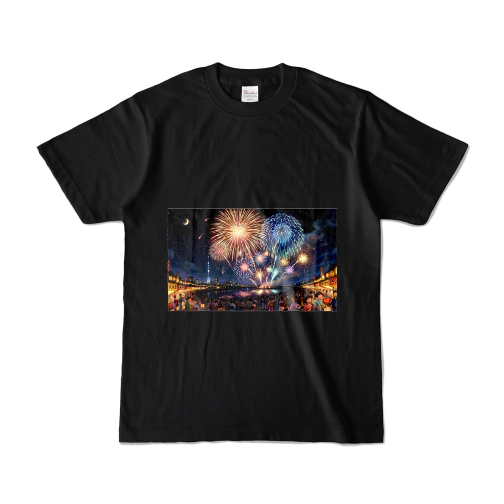 花火が艶やかなTシャツ