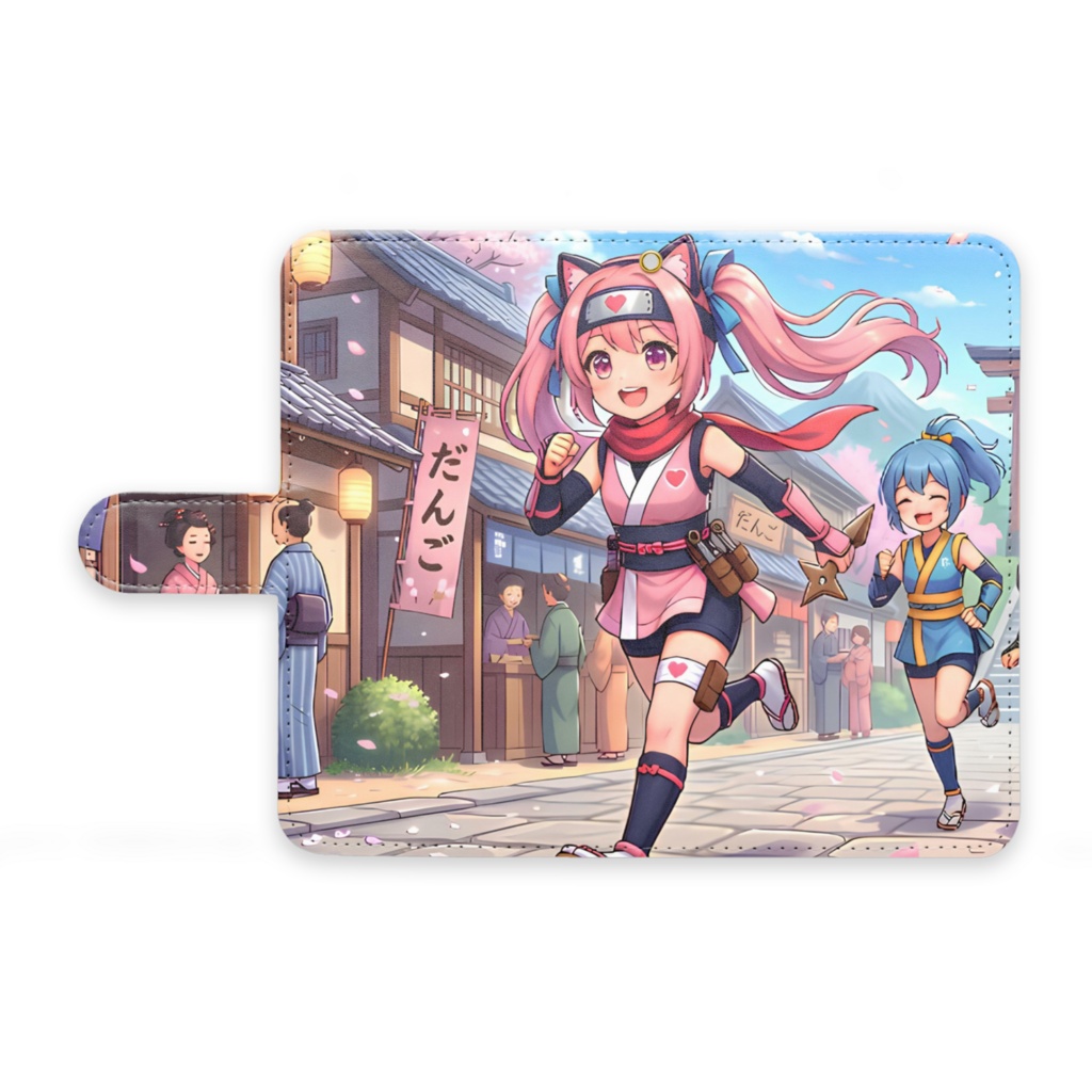 女忍者がかわいい手帳型Androidケース