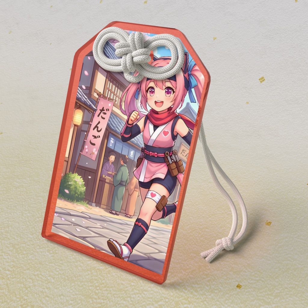 女忍者がかわいいアクリルお守り