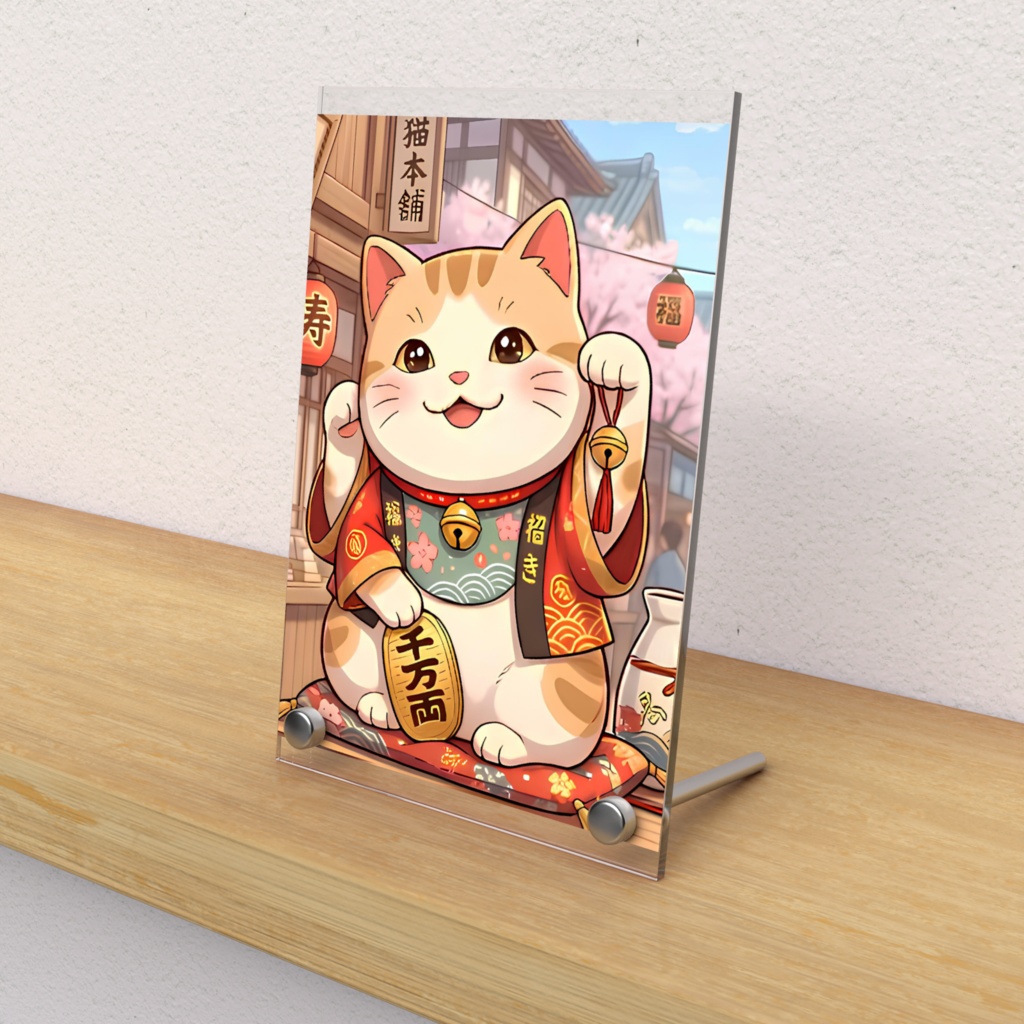 招き猫のアクリルフォトパネル