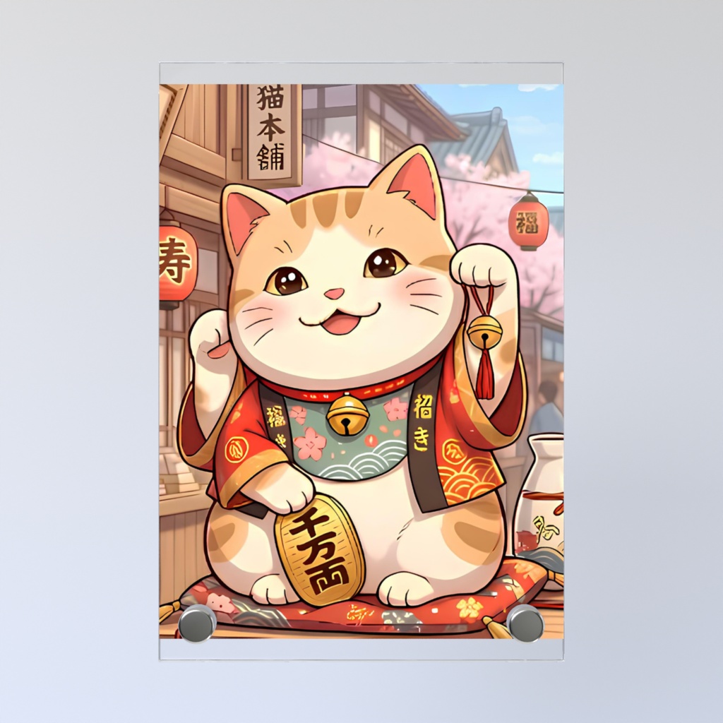 招き猫のアクリルフォトパネル