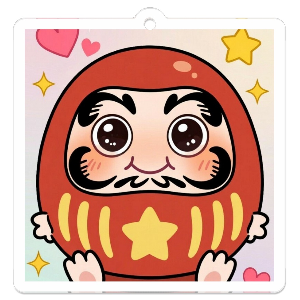 開運アニメだるまのキーホルダー