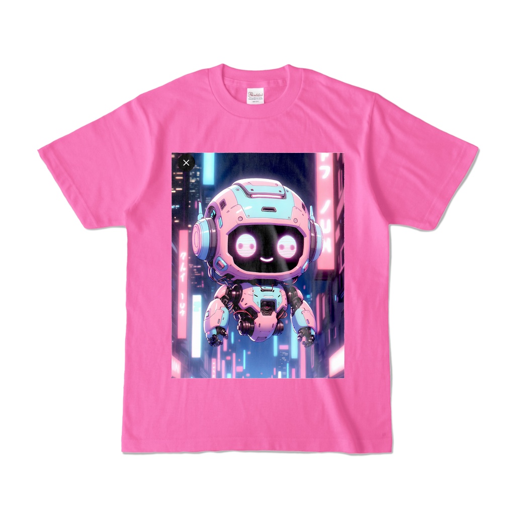 未来型ロボットのカラーTシャツ