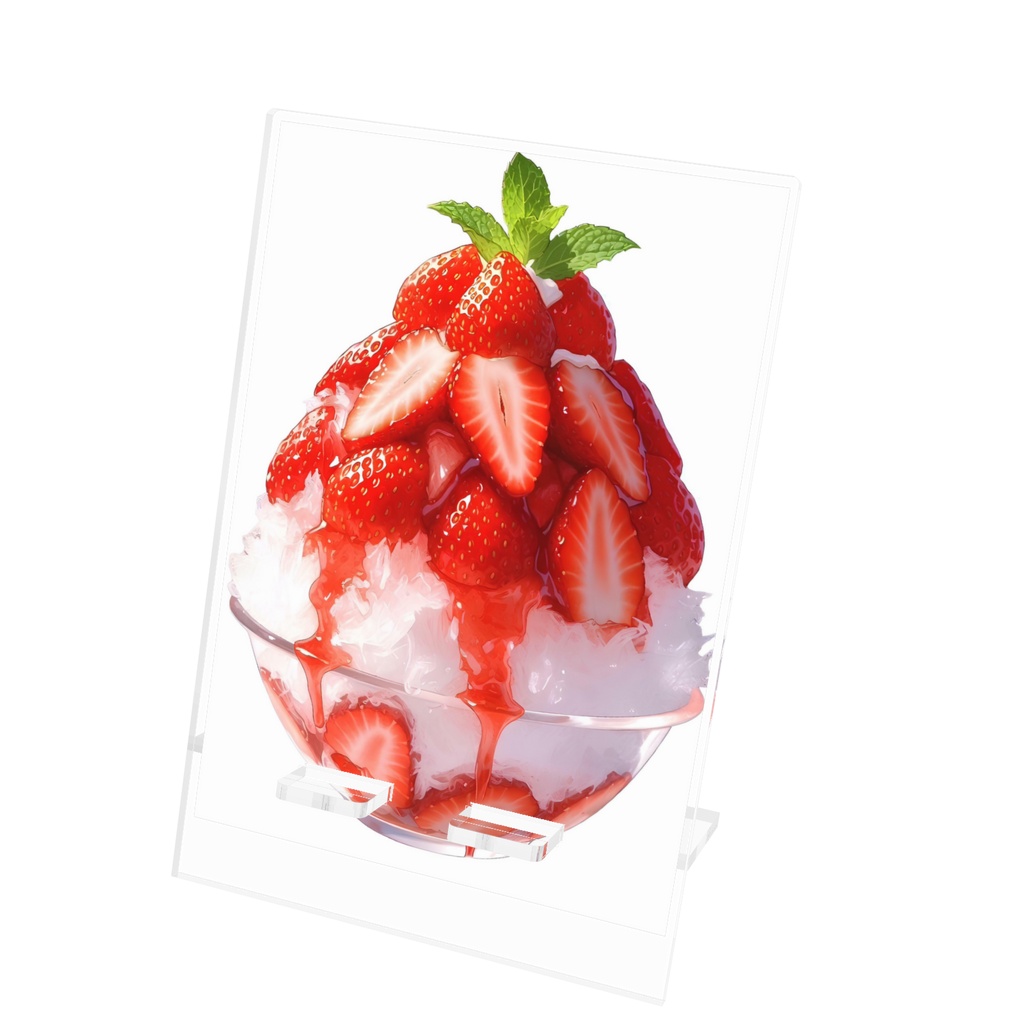 いちごのかき氷のスマホスタンド