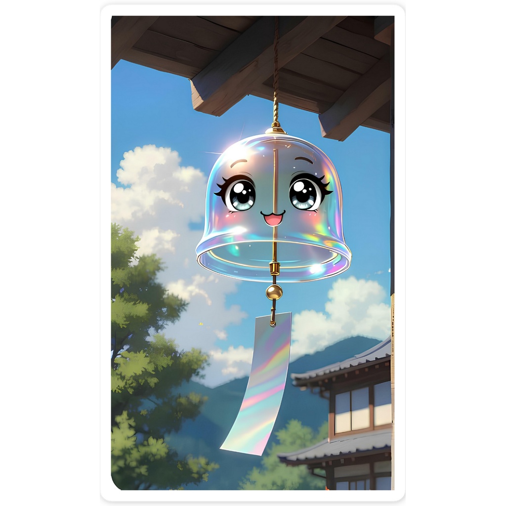青空の風鈴スマホステッカー