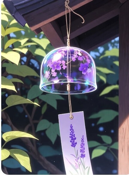 紫と風鈴のエコバッグ