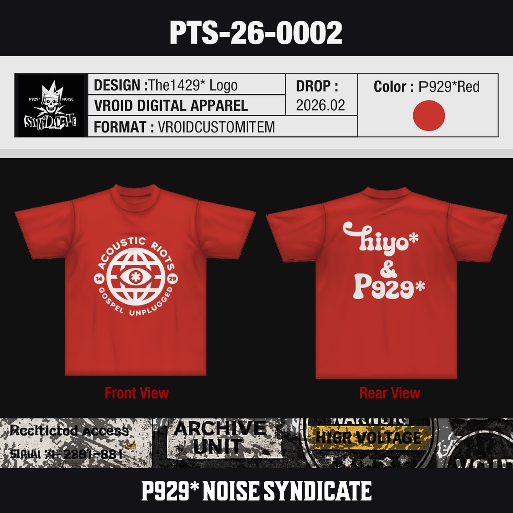 【VRoid Apparel】The1429* × P929* Noise Syndicate Dual Tee Set【PTS-26-0002】